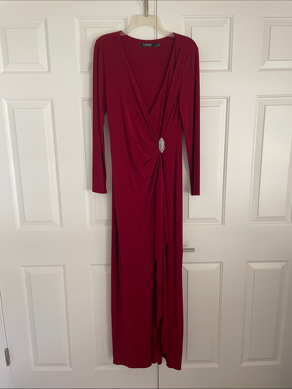 Lauren by Ralph Lauren Faux Wrap long dress